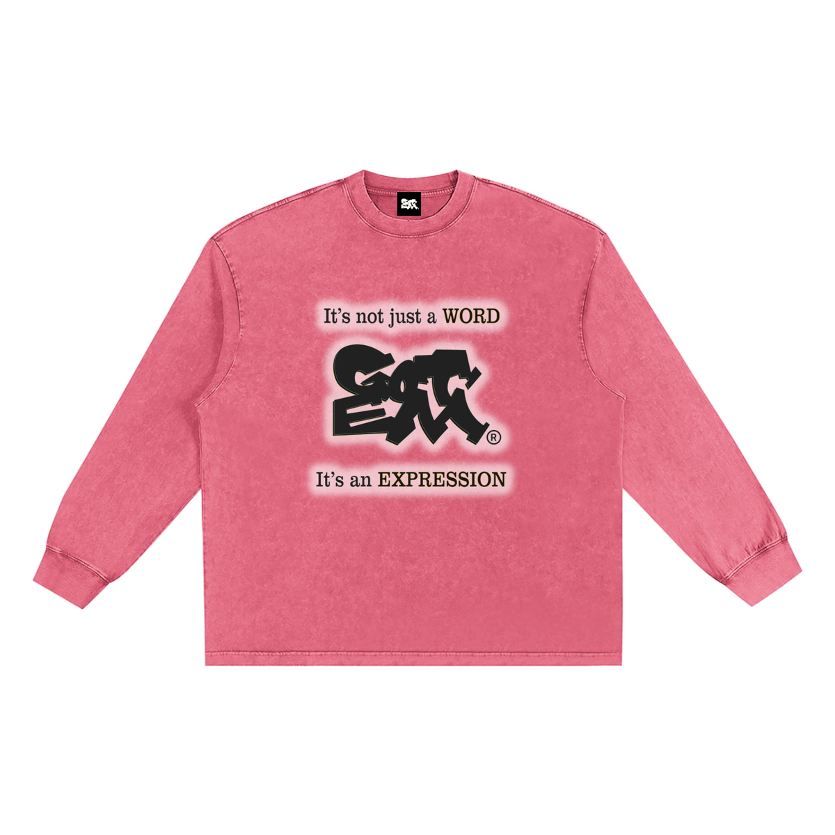GOT ʻEM® Original with Tagline (Glow) Snow Washed Frayed Edge Long Sleeve T-Shirt | Unisex