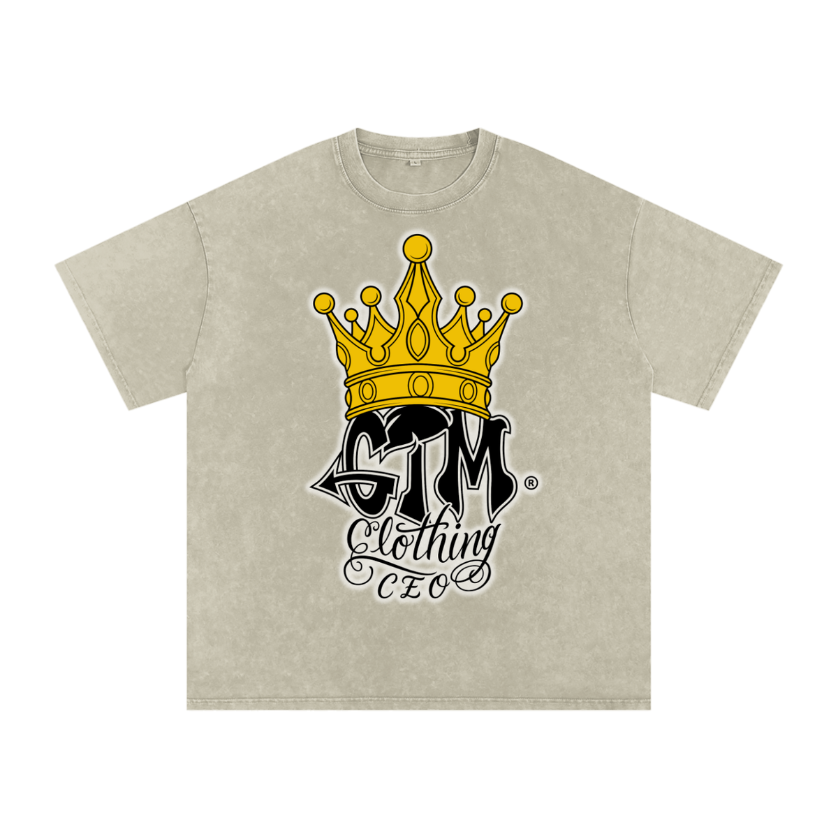 GTM® Crown Snow Washed Oversized Cotton T-Shirt | Unisex