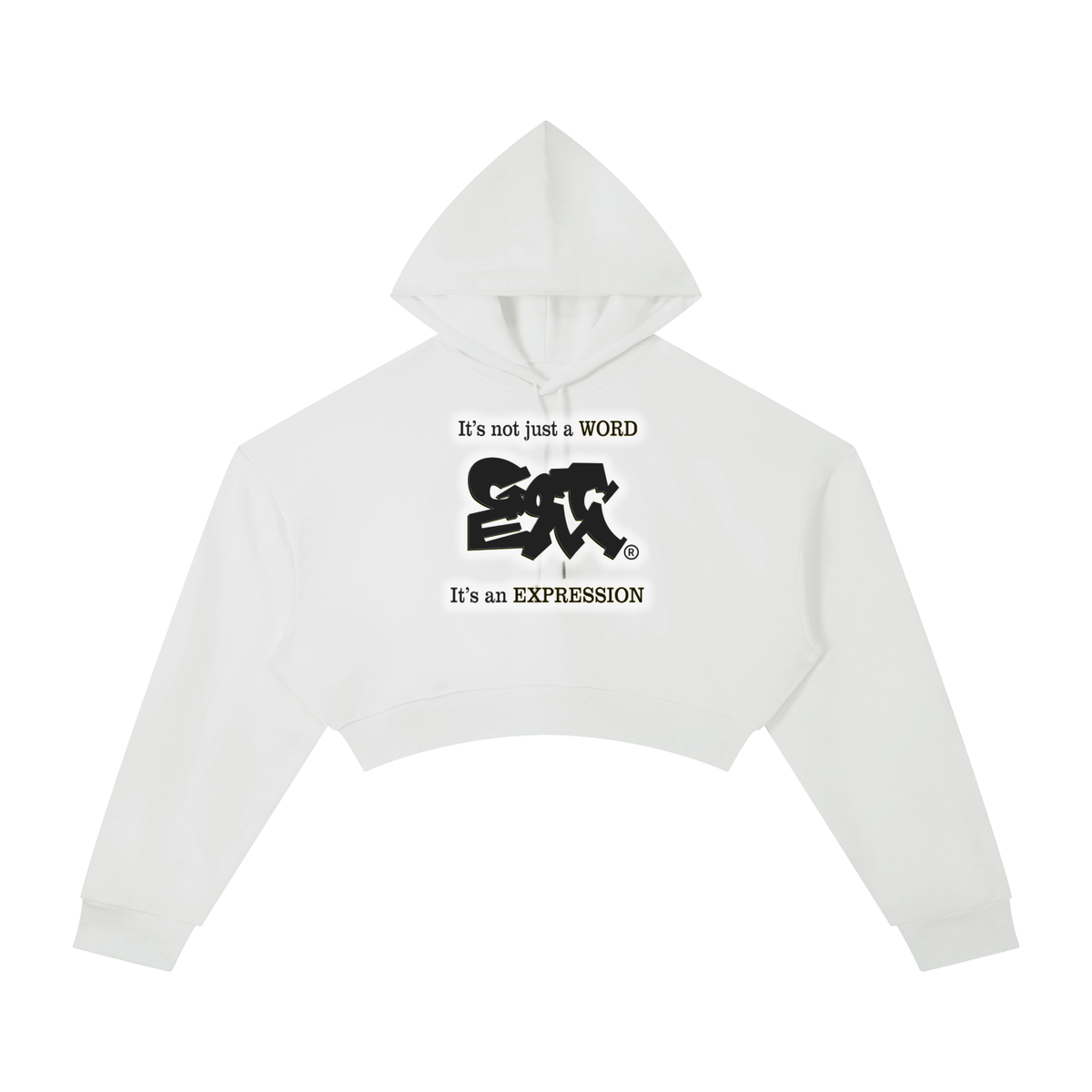 GOT ʻEM® Original with Tagline (Glow) Cropped Hoodie | Women