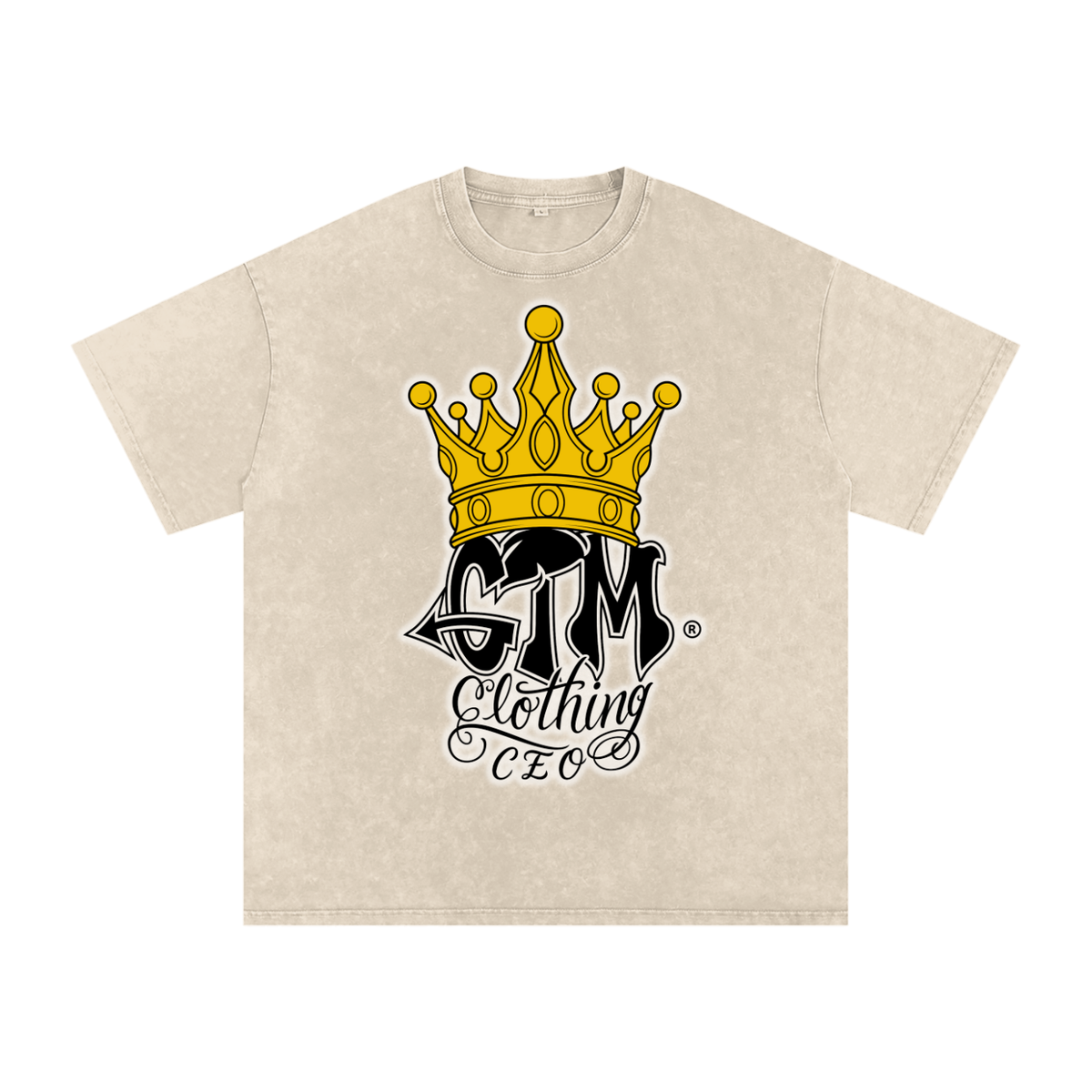GTM® Crown Snow Washed Oversized Cotton T-Shirt | Unisex