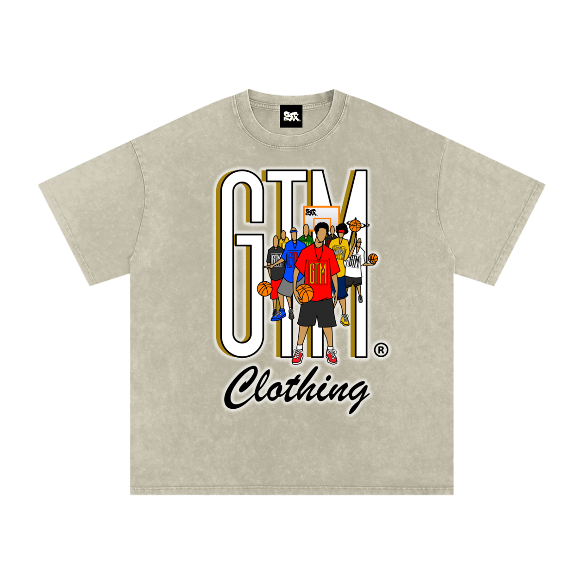 GTM® Shadow Hoopers Snow Washed Oversized Cotton T-Shirt | Unisex