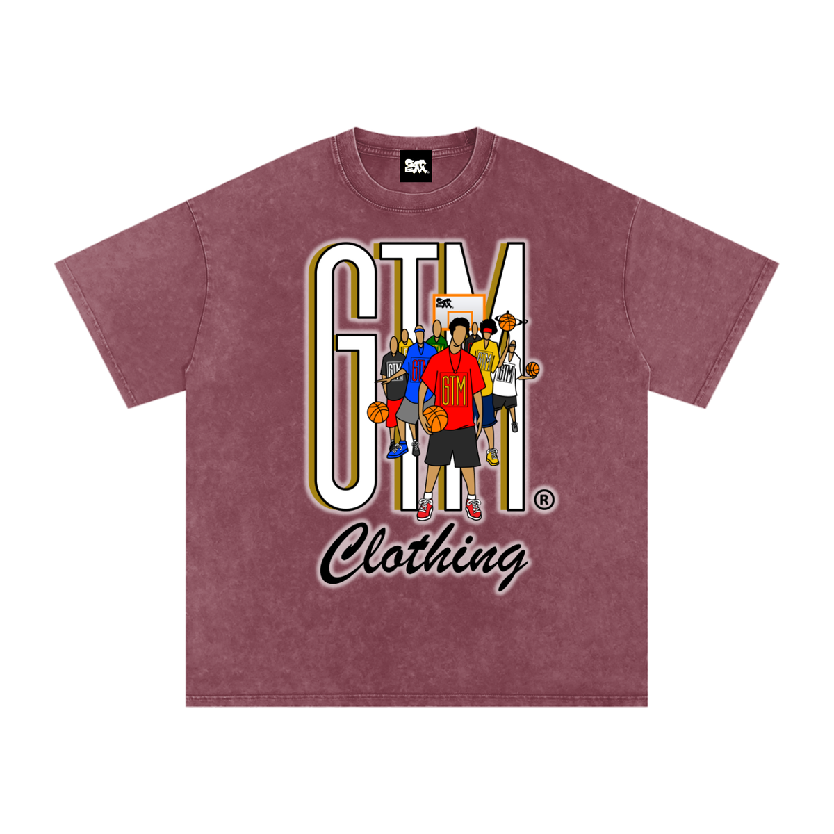 GTM® Shadow Hoopers Snow Washed Oversized Cotton T-Shirt | Unisex
