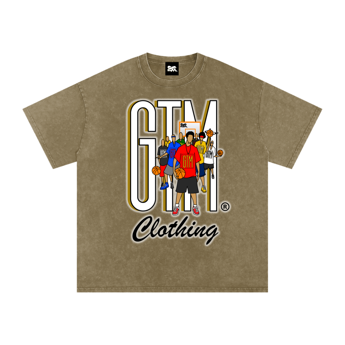 GTM® Shadow Hoopers Snow Washed Oversized Cotton T-Shirt | Unisex