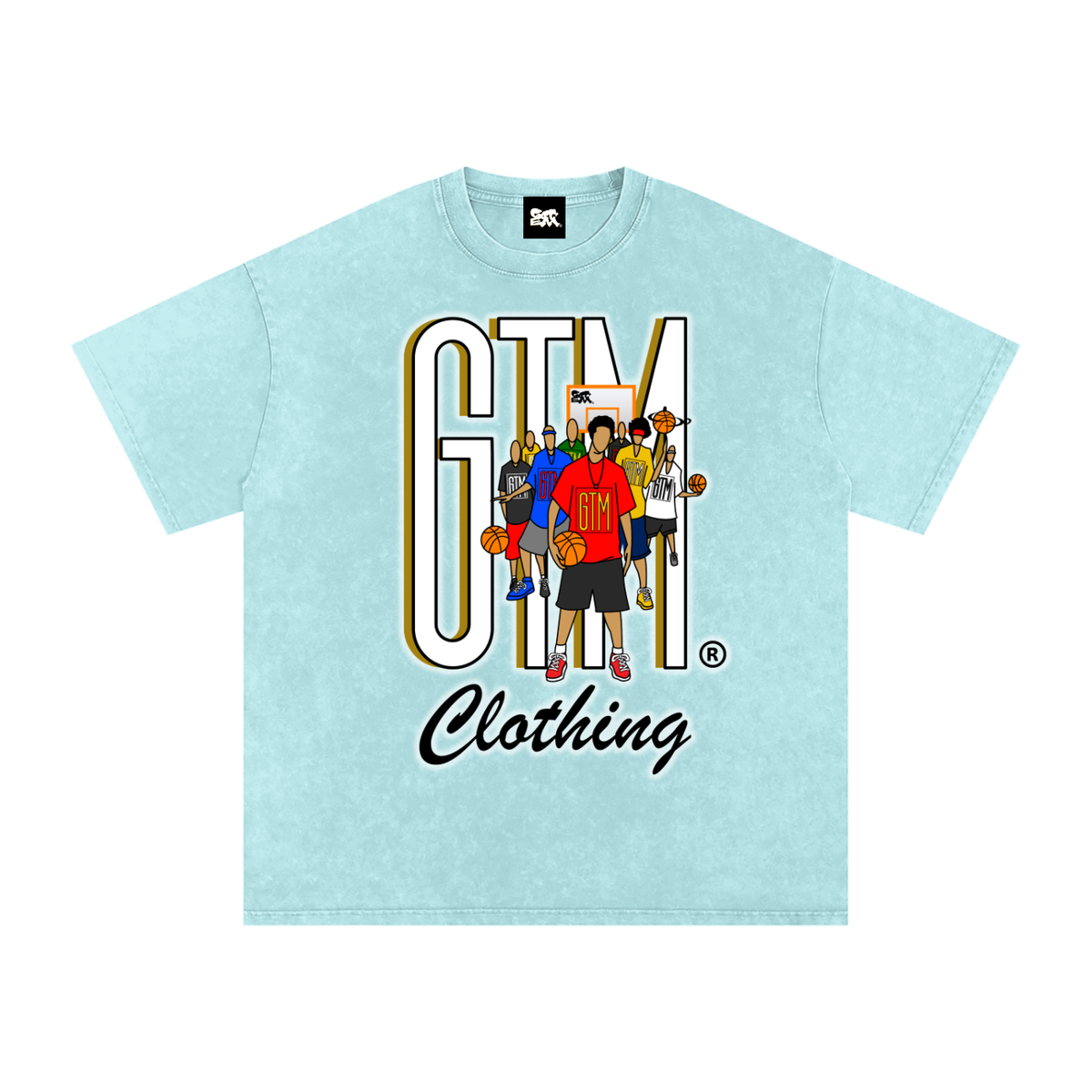 GTM® Shadow Hoopers Snow Washed Oversized Cotton T-Shirt | Unisex