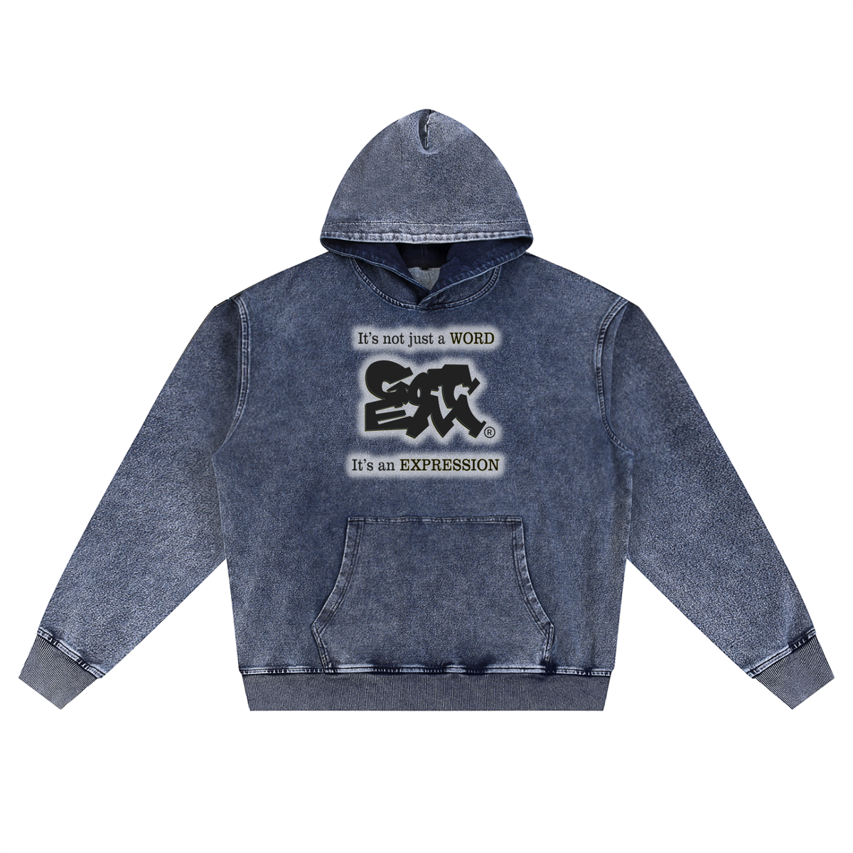 GOT ʻEM® Original with Tagline (Glow) Snow Wash Oversized Hoodie | Unisex