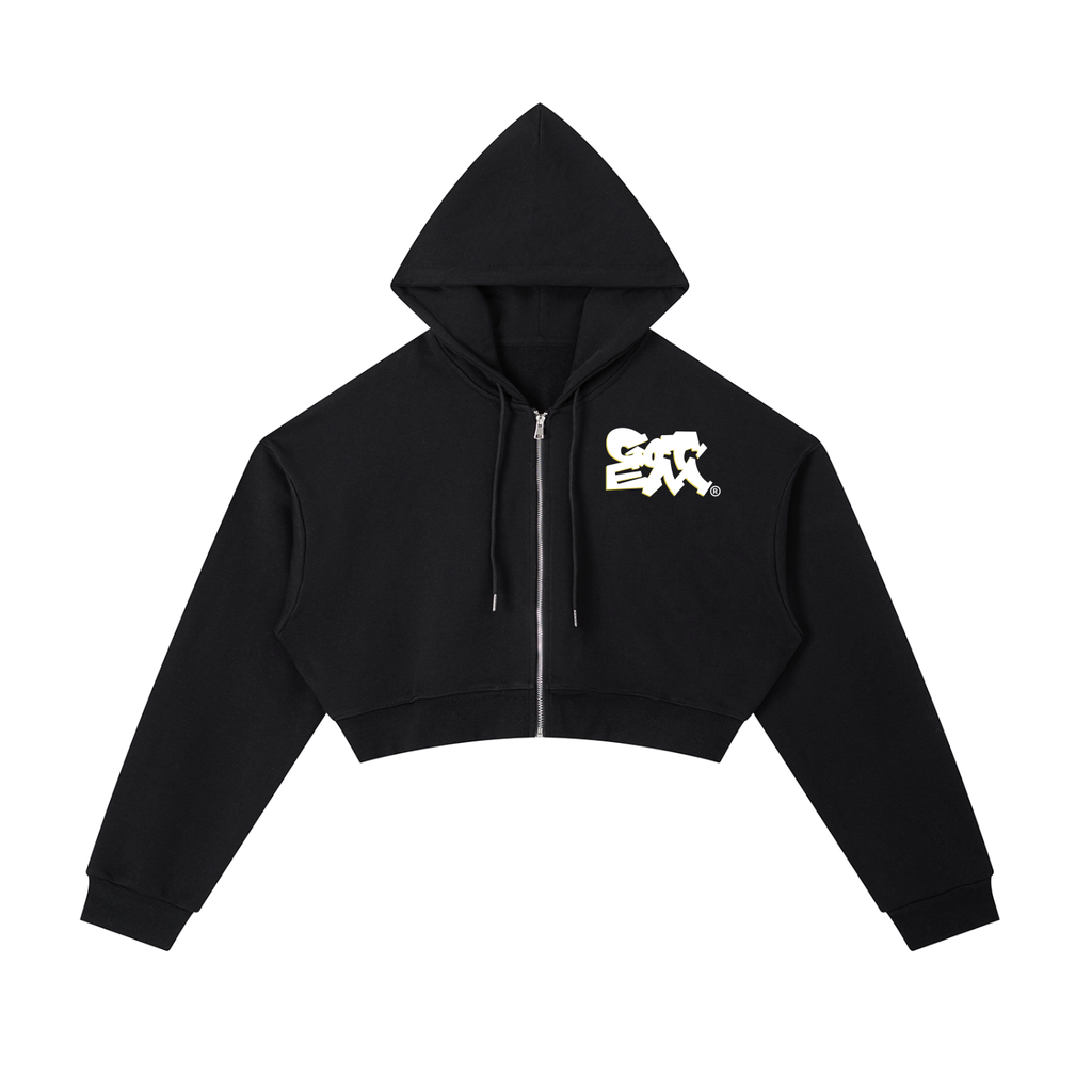 GOT ʻEM® Original with Tagline Cropped Zip-Up Hoodie | Women