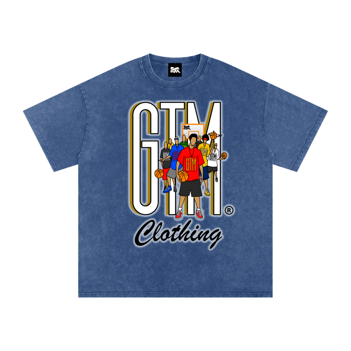 GTM® Shadow Hoopers Snow Washed Oversized Cotton T-Shirt | Unisex