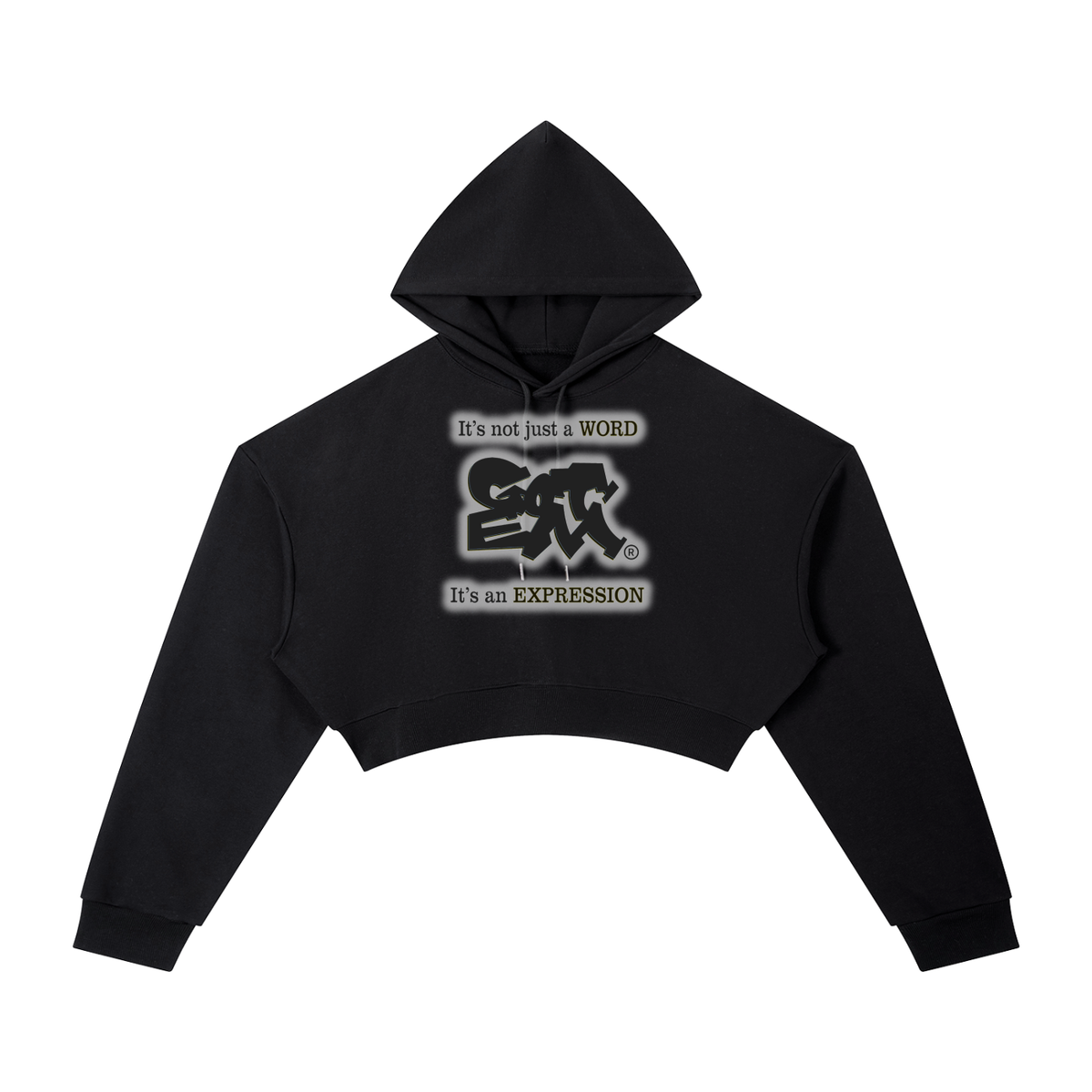 GOT ʻEM® Original with Tagline (Glow) Cropped Hoodie | Women