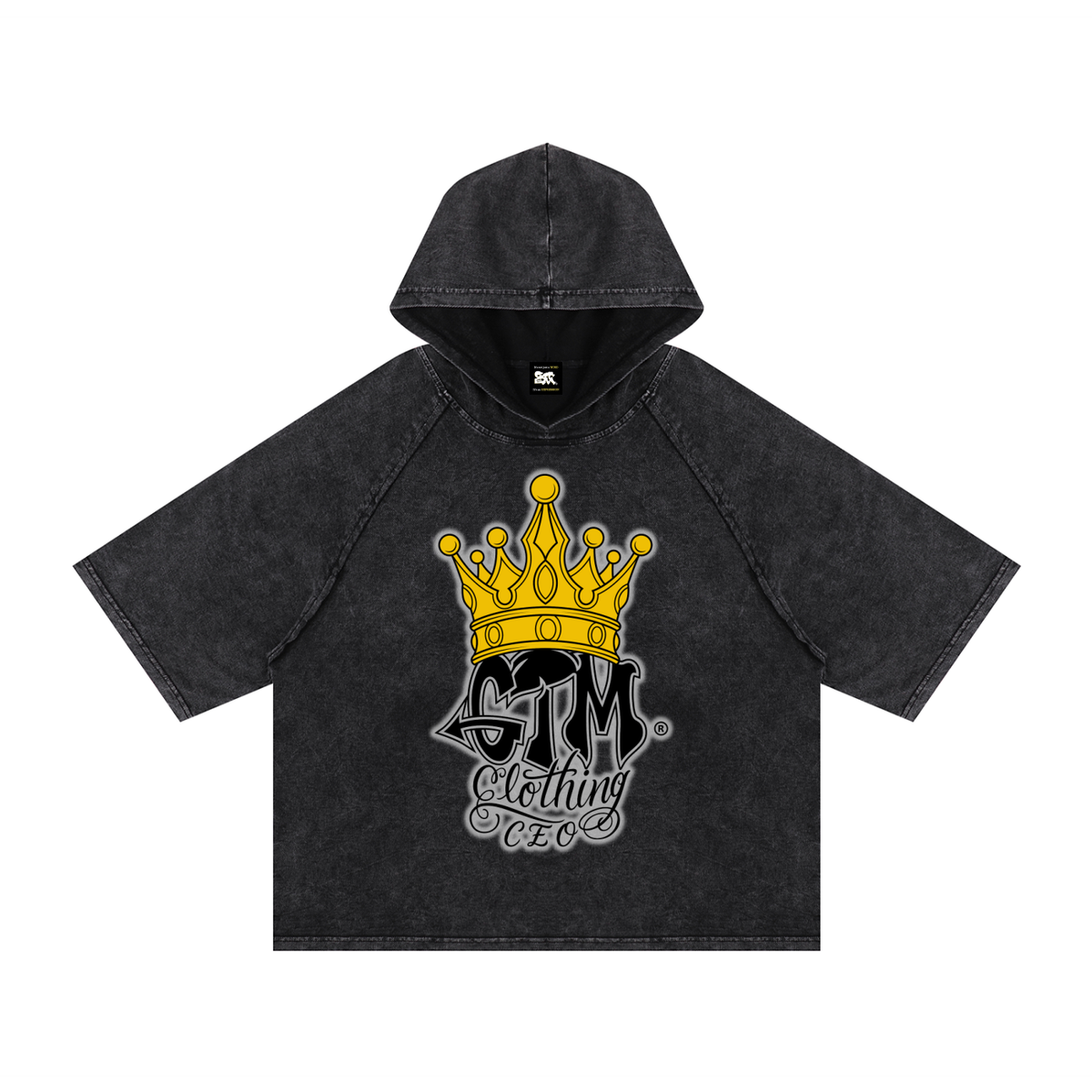 GTM Crown Snow Washed Hooded Boxy T-Shirt | Unisex