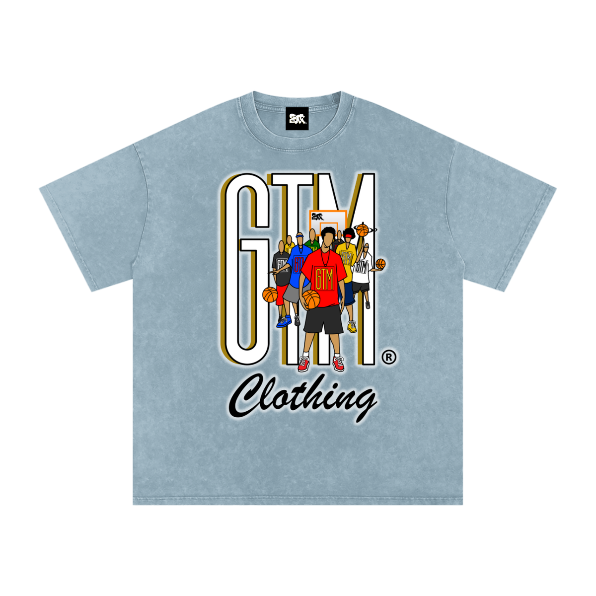 GTM® Shadow Hoopers Snow Washed Oversized Cotton T-Shirt | Unisex