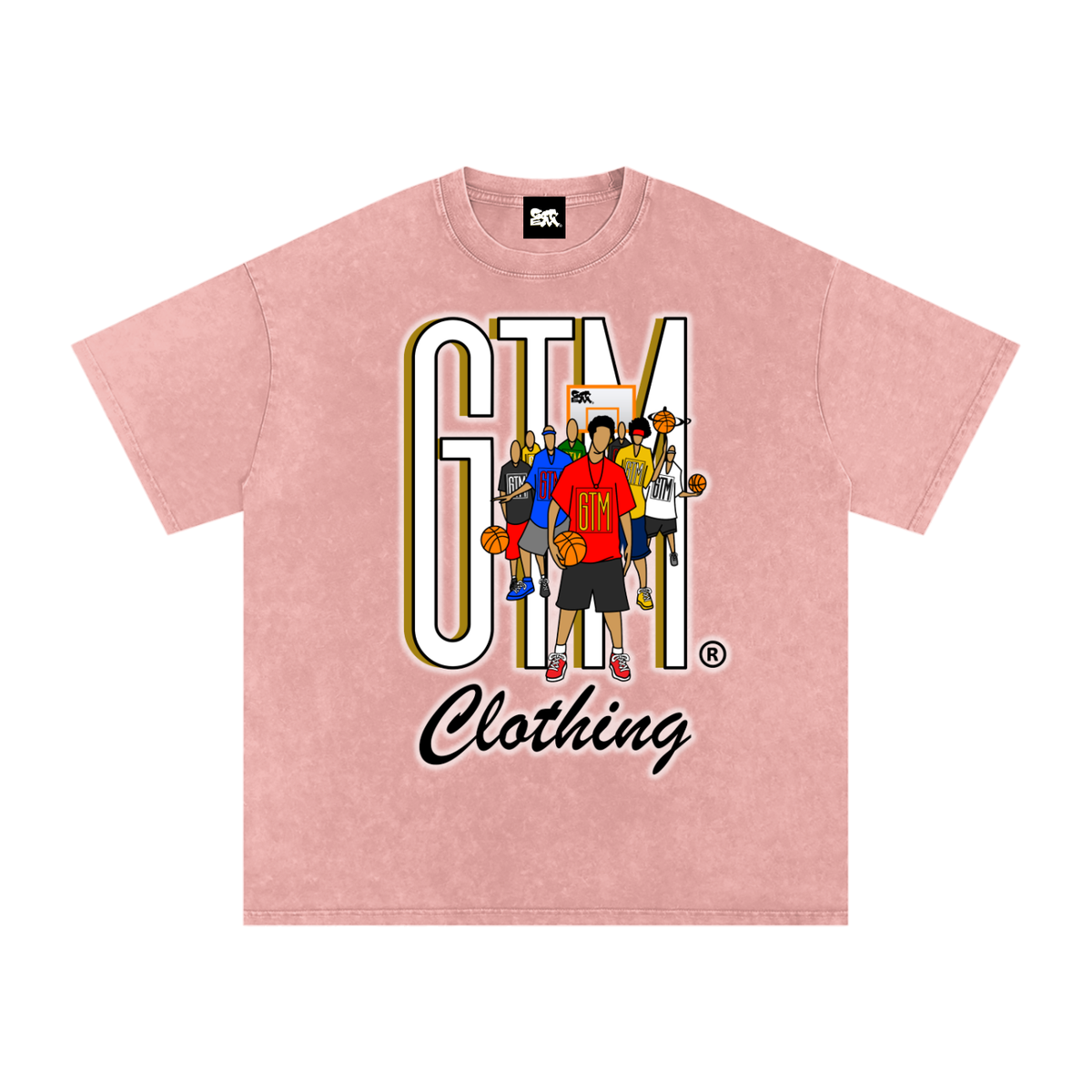 GTM® Shadow Hoopers Snow Washed Oversized Cotton T-Shirt | Unisex