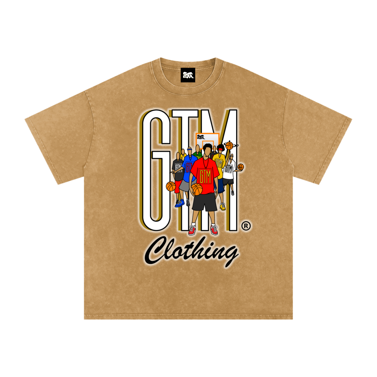 GTM® Shadow Hoopers Snow Washed Oversized Cotton T-Shirt | Unisex