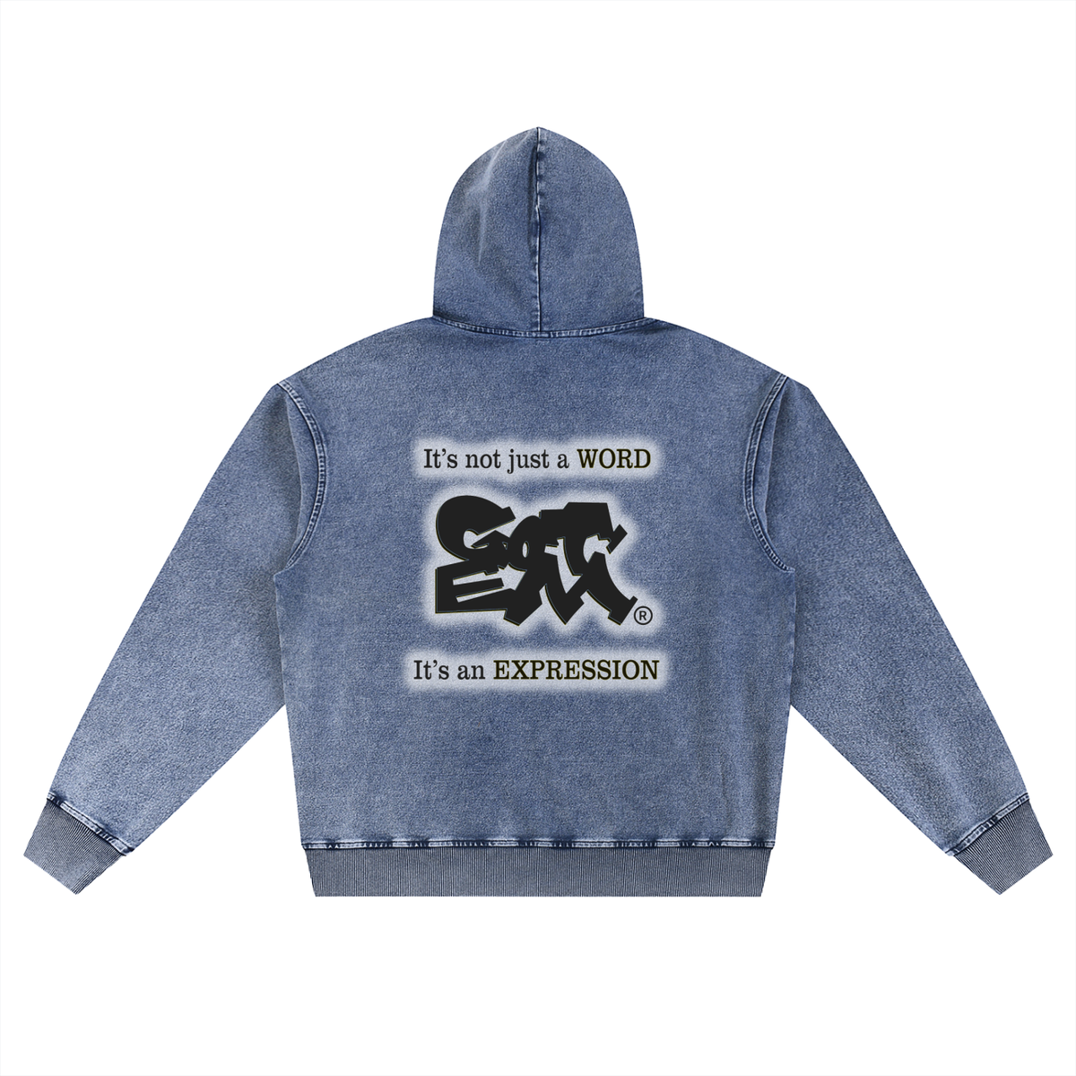 GOT ʻEM® Original with Tagline (Glow) Snow Wash Oversized Hoodie | Unisex
