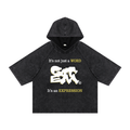 GOT ʻEM® Original with Tagline Snow Washed Hooded Boxy T-Shirt | Unisex