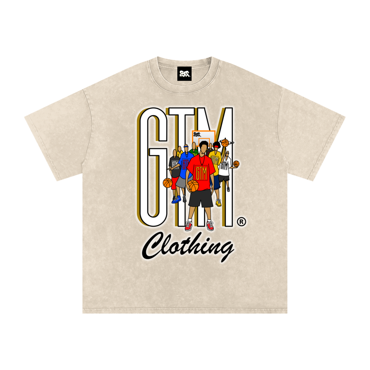 GTM® Shadow Hoopers Snow Washed Oversized Cotton T-Shirt | Unisex