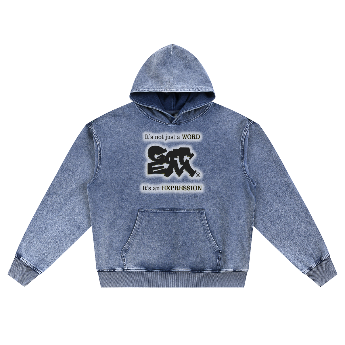 GOT ʻEM® Original with Tagline (Glow) Snow Wash Oversized Hoodie | Unisex