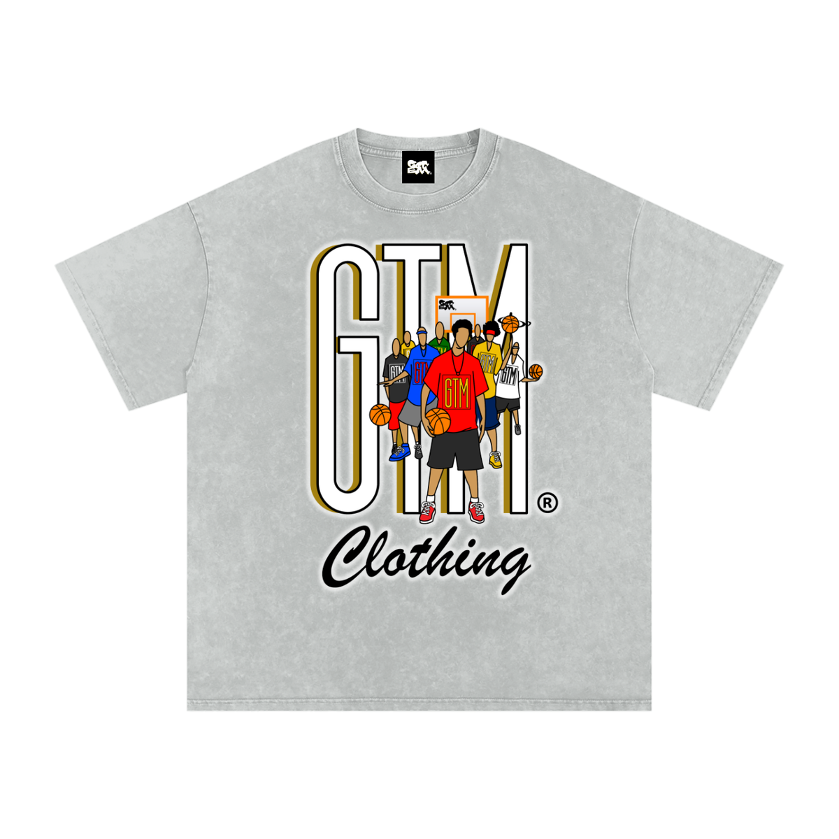 GTM® Shadow Hoopers Snow Washed Oversized Cotton T-Shirt | Unisex