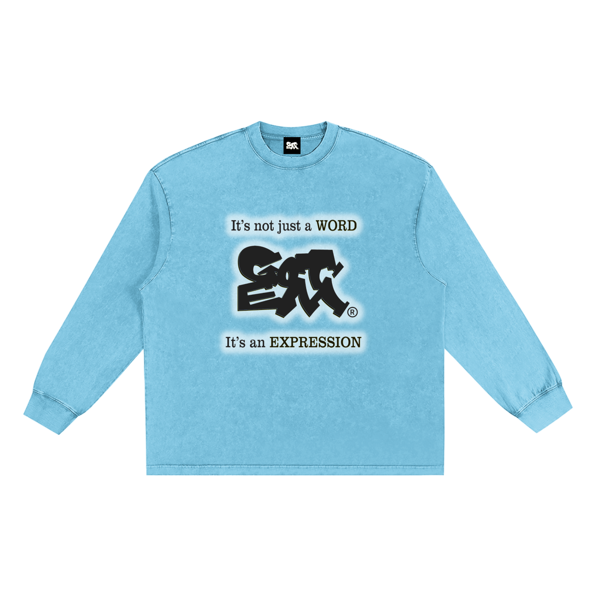 GOT ʻEM® Original with Tagline (Glow) Snow Washed Frayed Edge Long Sleeve T-Shirt | Unisex
