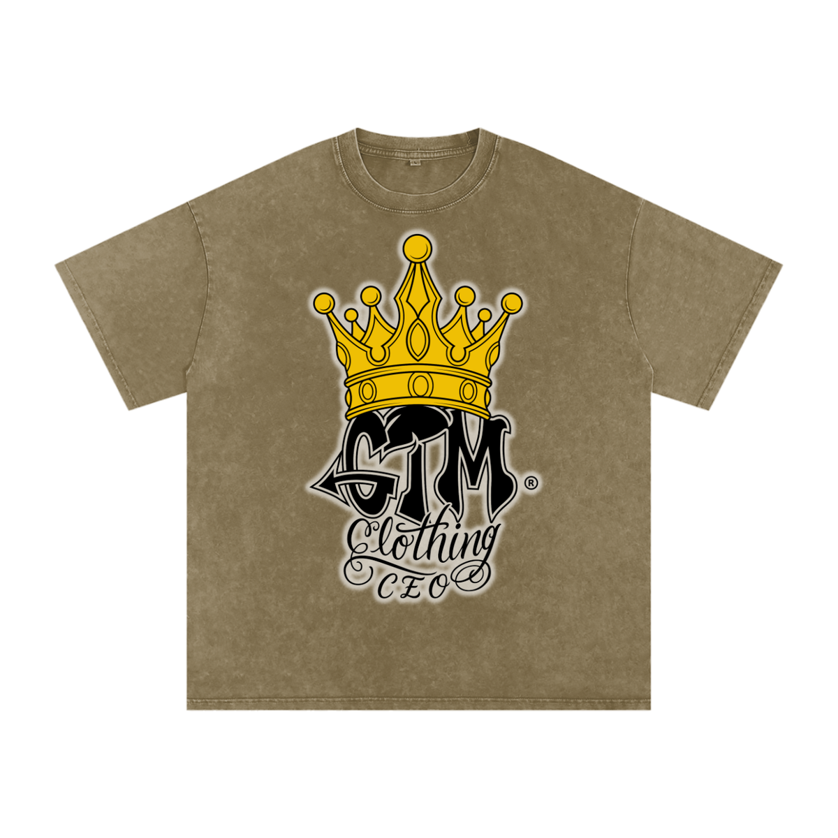 GTM® Crown Snow Washed Oversized Cotton T-Shirt | Unisex