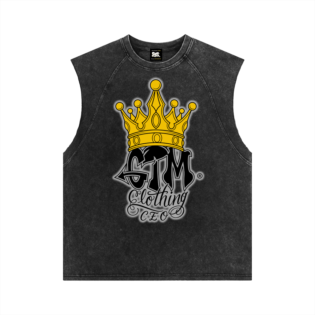 GTM Crown Snow Washed Tank Top | Unisex