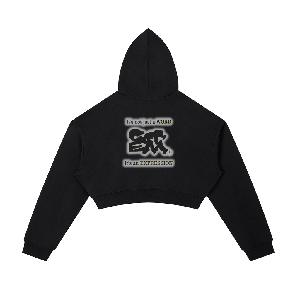 GOT ʻEM® Original with Tagline (Glow) Cropped Zip-Up Hoodie | Women