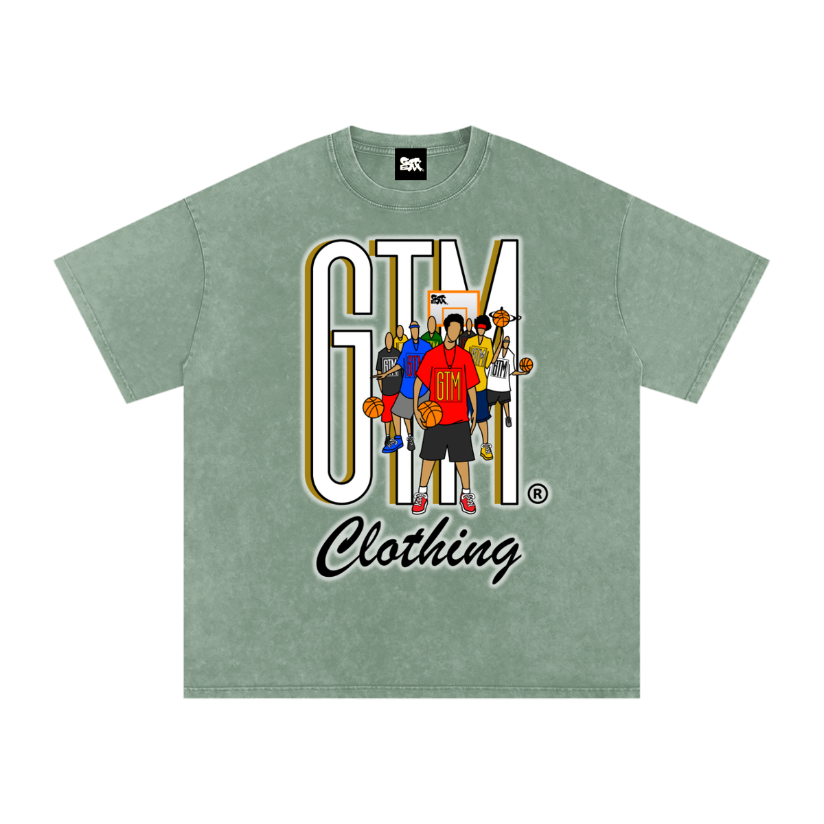 GTM® Shadow Hoopers Snow Washed Oversized Cotton T-Shirt | Unisex