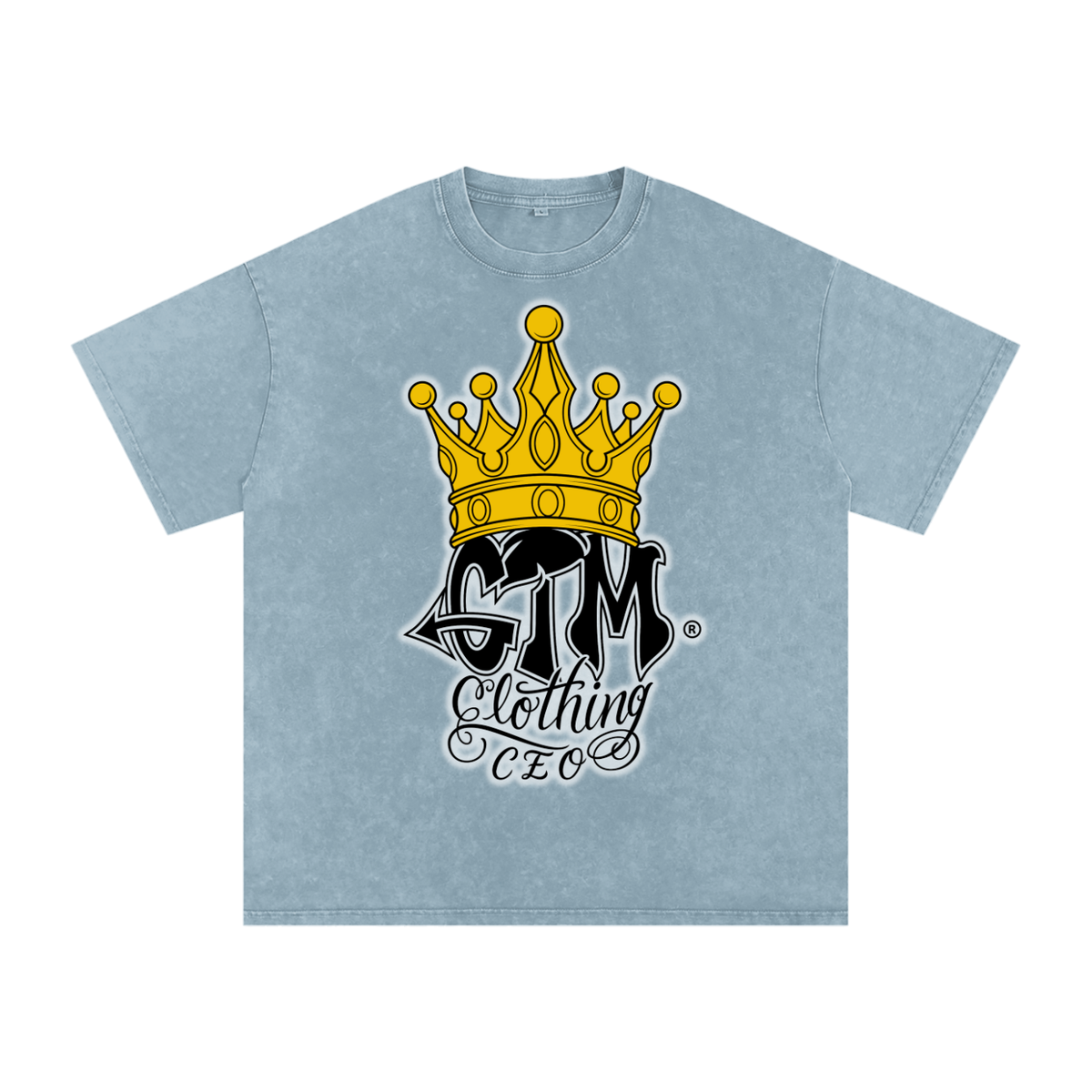 GTM® Crown Snow Washed Oversized Cotton T-Shirt | Unisex