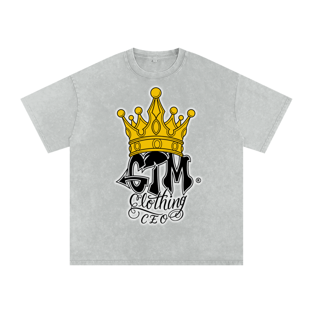 GTM® Crown Snow Washed Oversized Cotton T-Shirt | Unisex