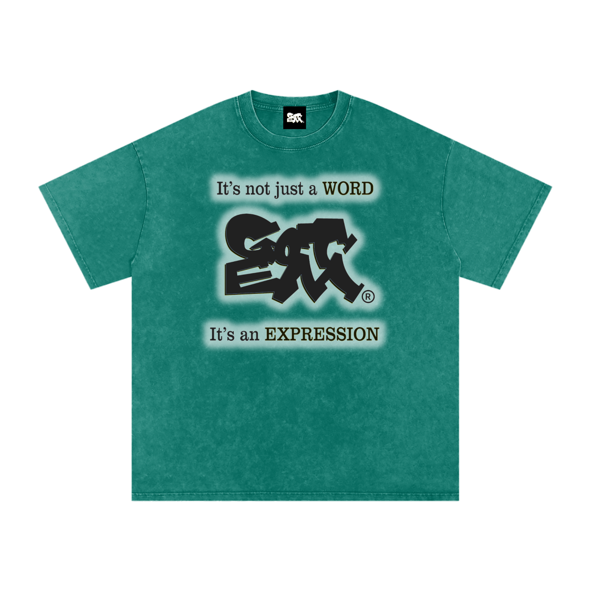 GOT ʻEM® Original with Tagline (Glow) Snow Washed Oversized Cotton T-Shirt | Unisex