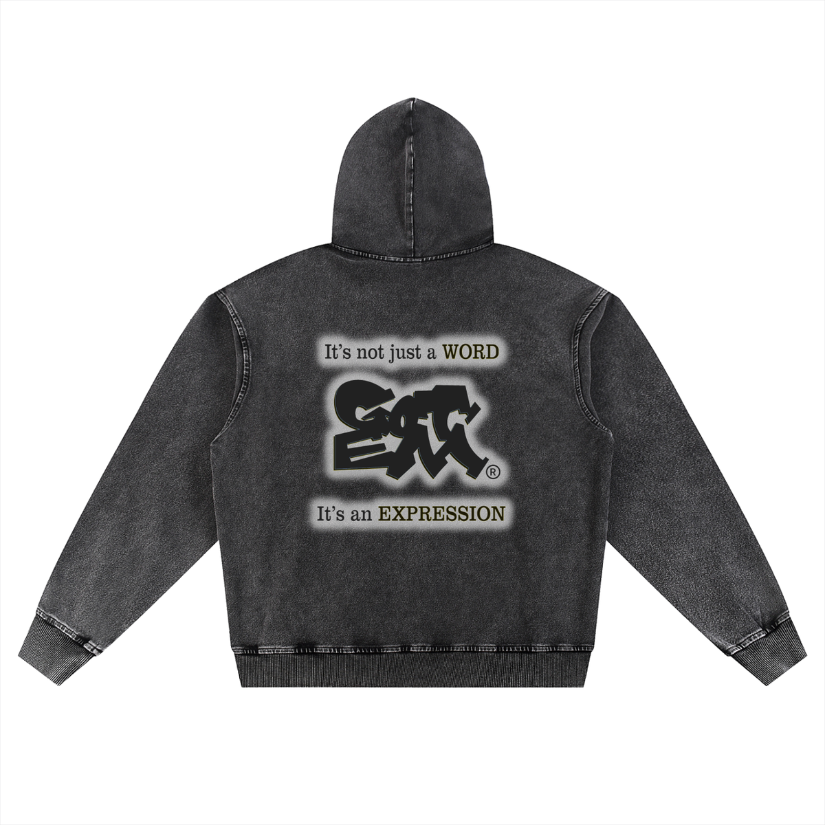 GOT ʻEM® Original with Tagline (Glow) Snow Wash Oversized Hoodie | Unisex