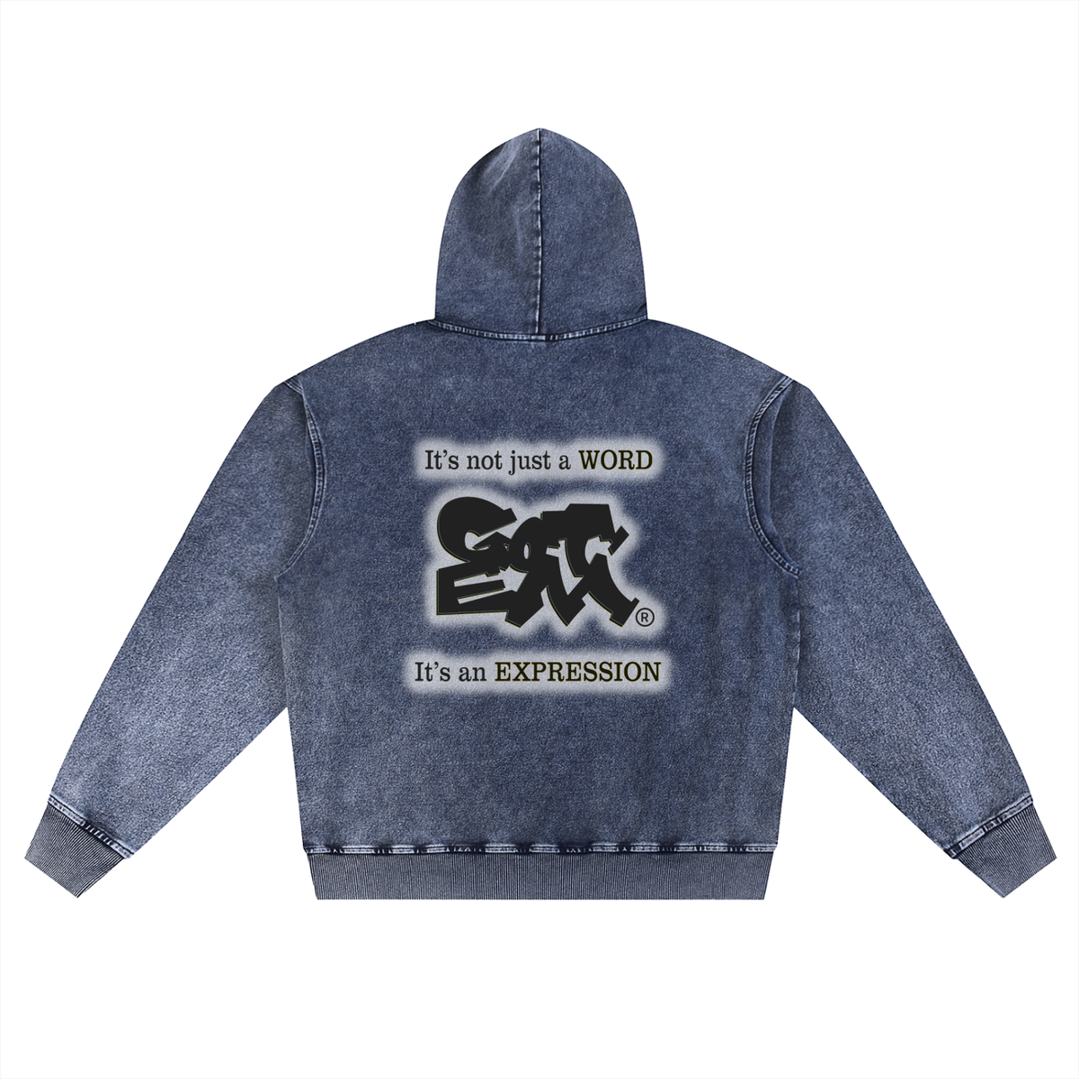 GOT ʻEM® Original with Tagline (Glow) Snow Wash Oversized Hoodie | Unisex
