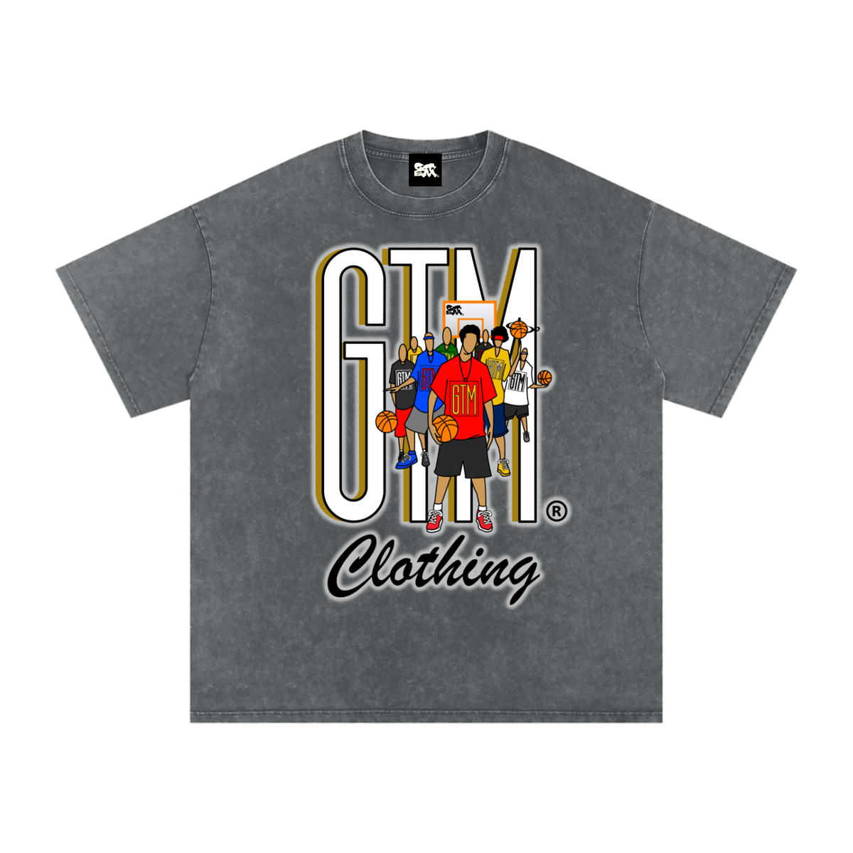 GTM® Shadow Hoopers Snow Washed Oversized Cotton T-Shirt | Unisex