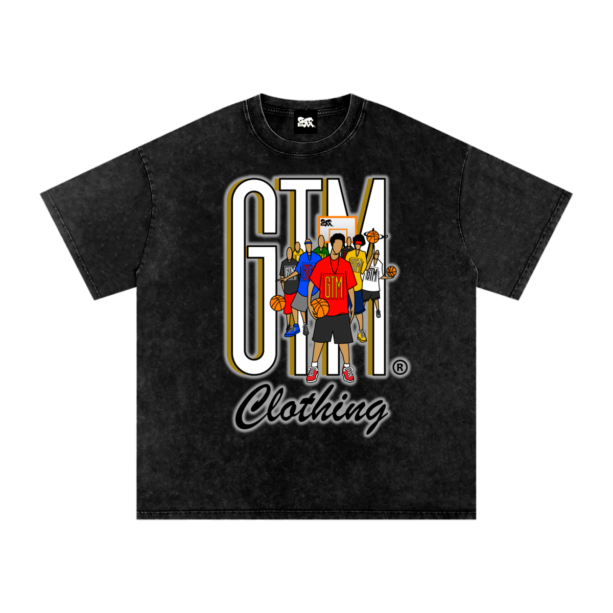 GTM® Shadow Hoopers Snow Washed Oversized Cotton T-Shirt | Unisex