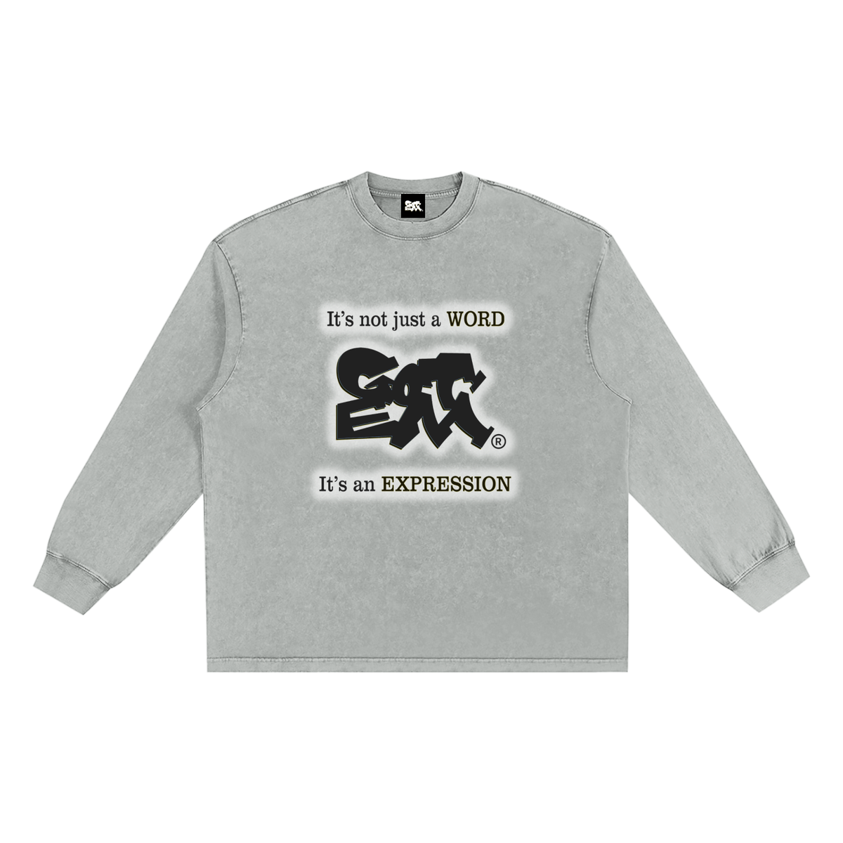 GOT ʻEM® Original with Tagline (Glow) Snow Washed Frayed Edge Long Sleeve T-Shirt | Unisex