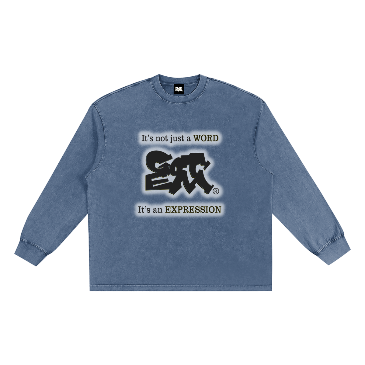 GOT ʻEM® Original with Tagline (Glow) Snow Washed Frayed Edge Long Sleeve T-Shirt | Unisex