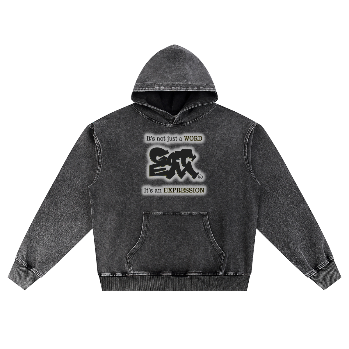GOT ʻEM® Original with Tagline (Glow) Snow Wash Oversized Hoodie | Unisex