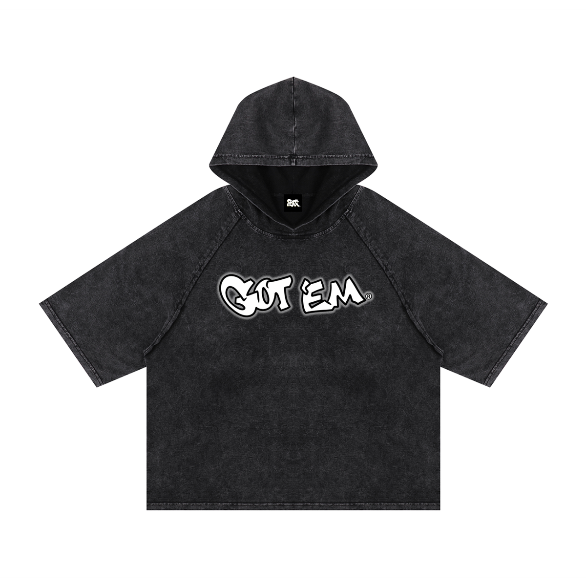 GOT ʻEM® Billboard Snow Washed Hooded Boxy T-Shirt | Unisex